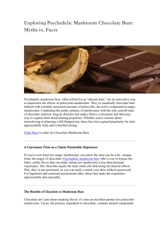 exploring psychedelic mushroom chocolate bars