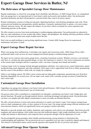 expert garage door services in butler nj