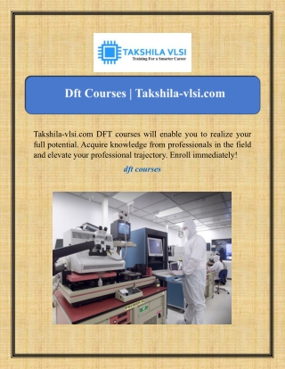 Dft Courses | Takshila-vlsi.com