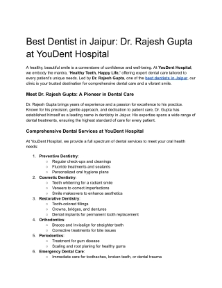 best dentist in jaipur dr rajesh gupta at youdent