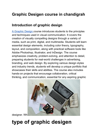 Graphic Desigen course  in chandigrah