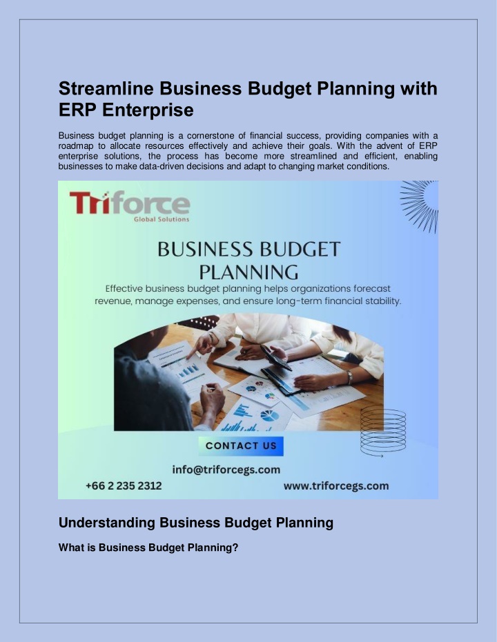 streamline business budget planning with