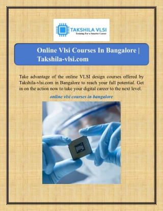 take advantage of the online vlsi design courses