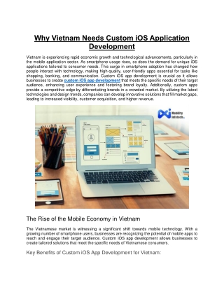 why vietnam needs custom ios application