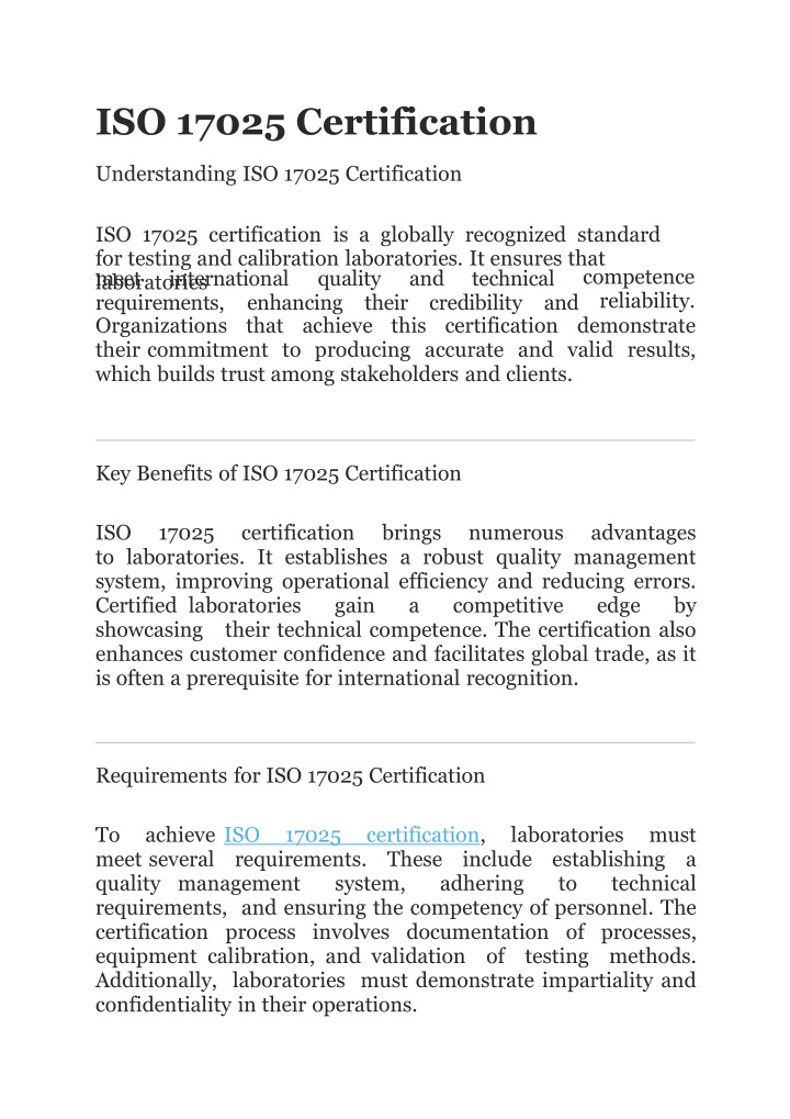 iso 17025 certification understanding iso 17025