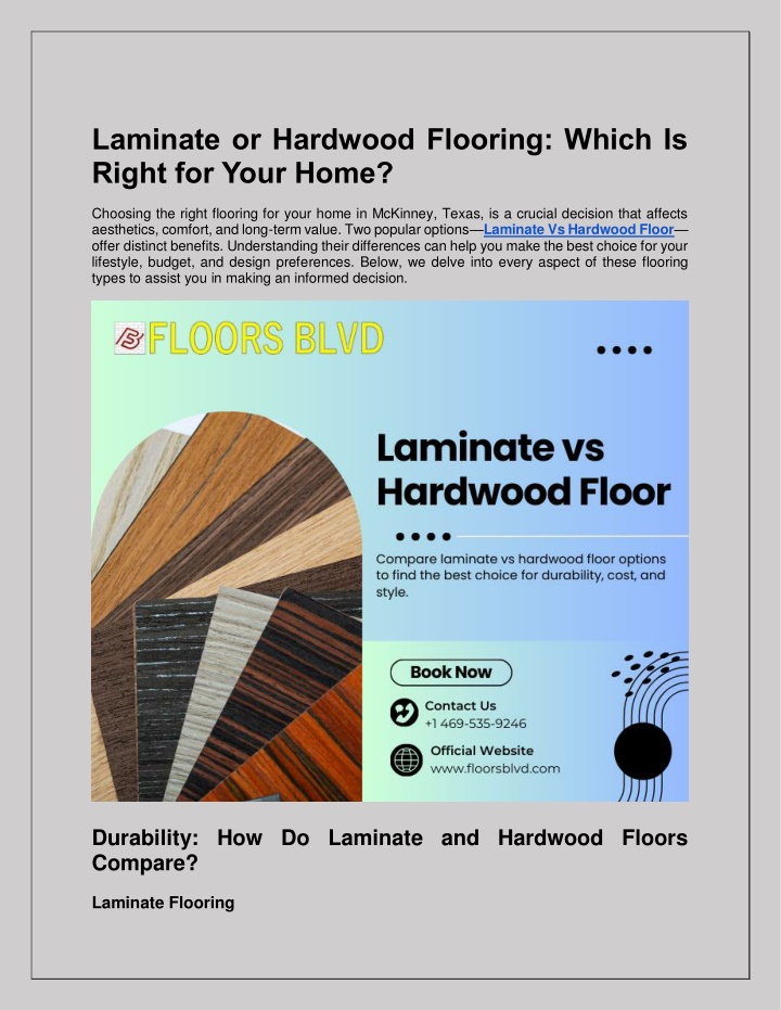 laminate or hardwood flooring which is right