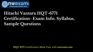 Hitachi Vantara HQT-6771 Certification- Exam Info, Syllabus, Sample Questions