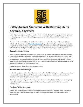 5 Ways to Rock Your Jeans With Matching Shirts Anytime