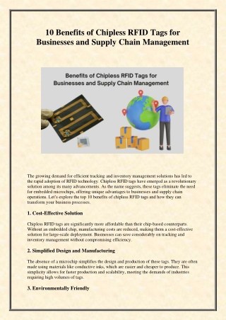 10 Benefits of Chipless RFID Tags for Businesses and Supply Chain Management