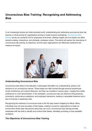 unconscious bias training recognizing