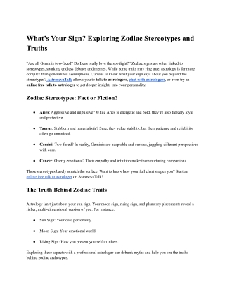 what s your sign exploring zodiac stereotypes