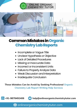 common mistakes in organic chemistry lab reports