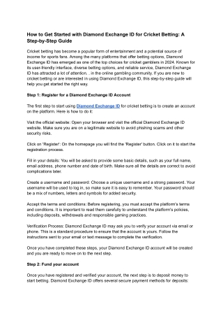 how to get started with diamond exchange