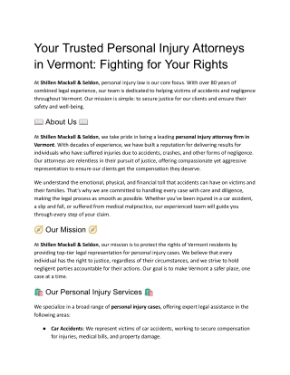 your trusted personal injury attorneys in vermont