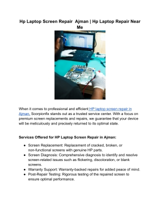 Hp Laptop Screen Repair  Ajman _ Hp Laptop Repair Near Me