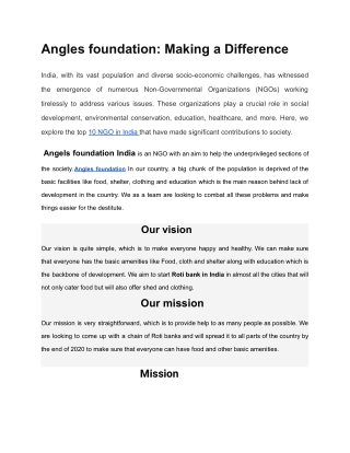 angles foundation making a difference