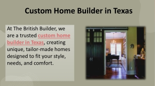 Custom Home Builder in Texas