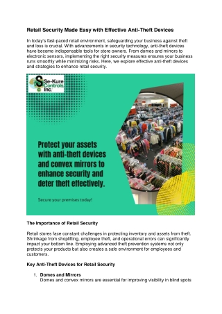 Retail Security Made Easy with Effective Anti-Theft Devices