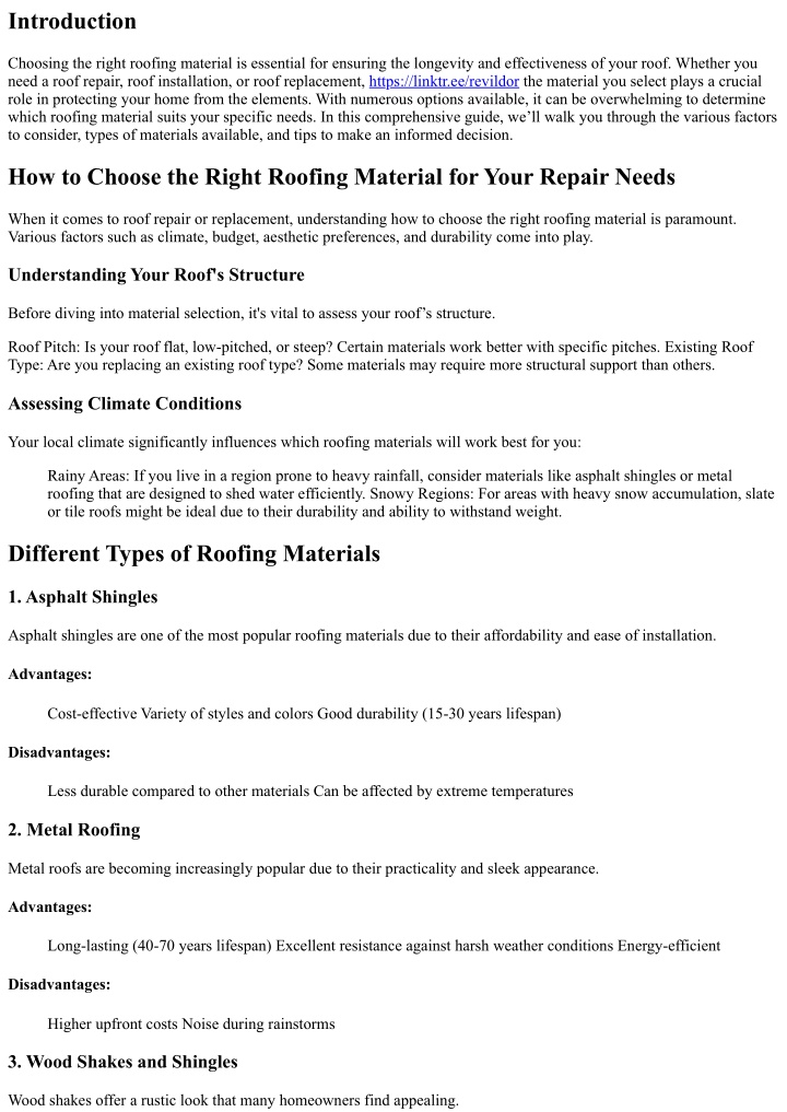 Ppt How To Choose The Right Roofing Material For Your Repair Needs Powerpoint Presentation