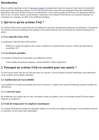 “L’importance d’un système FAQ efficace sur un portail municipal.”