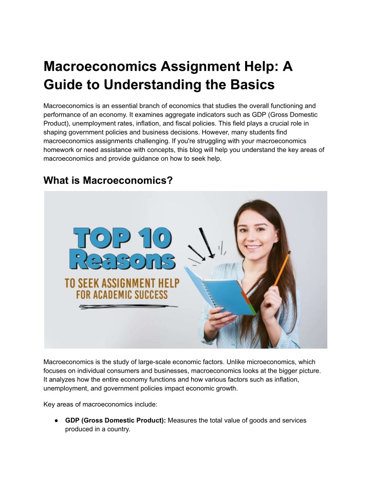 Ppt Macroeconomics Assignment Help A Guide To Understanding The