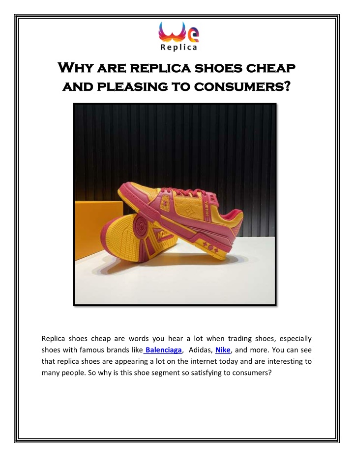 why are replica shoes cheap why are replica shoes