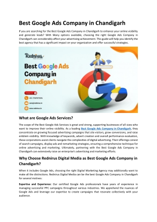 Best Google Ads Company in Chandigarh