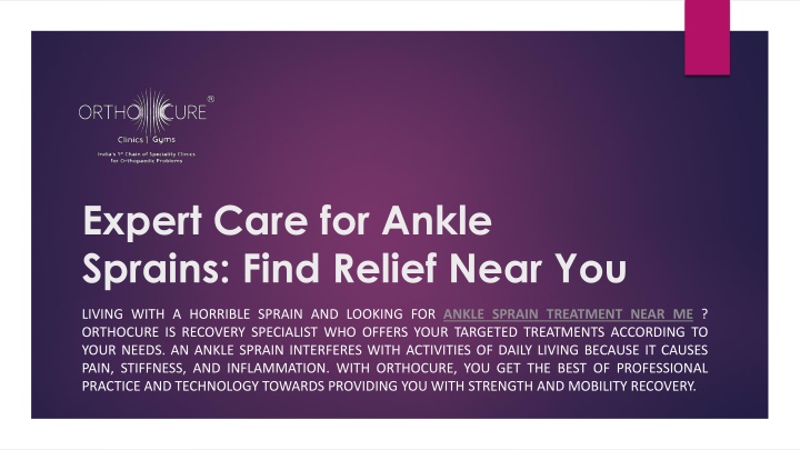 expert care for ankle sprains find relief near you