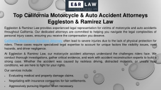 Top California Motorcycle & Auto Accident Attorneys Eggleston & Ramirez Law