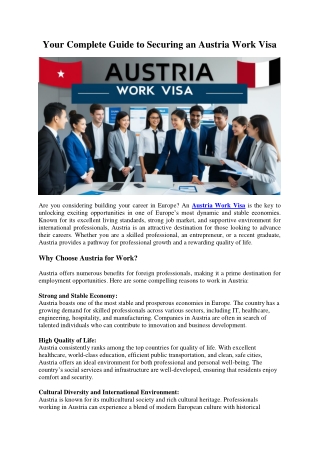 your complete guide to securing an austria work