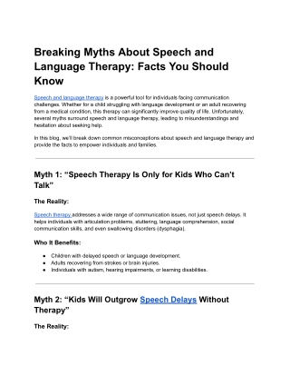 Breaking Myths About Speech and Language Therapy_ Facts You Should Know