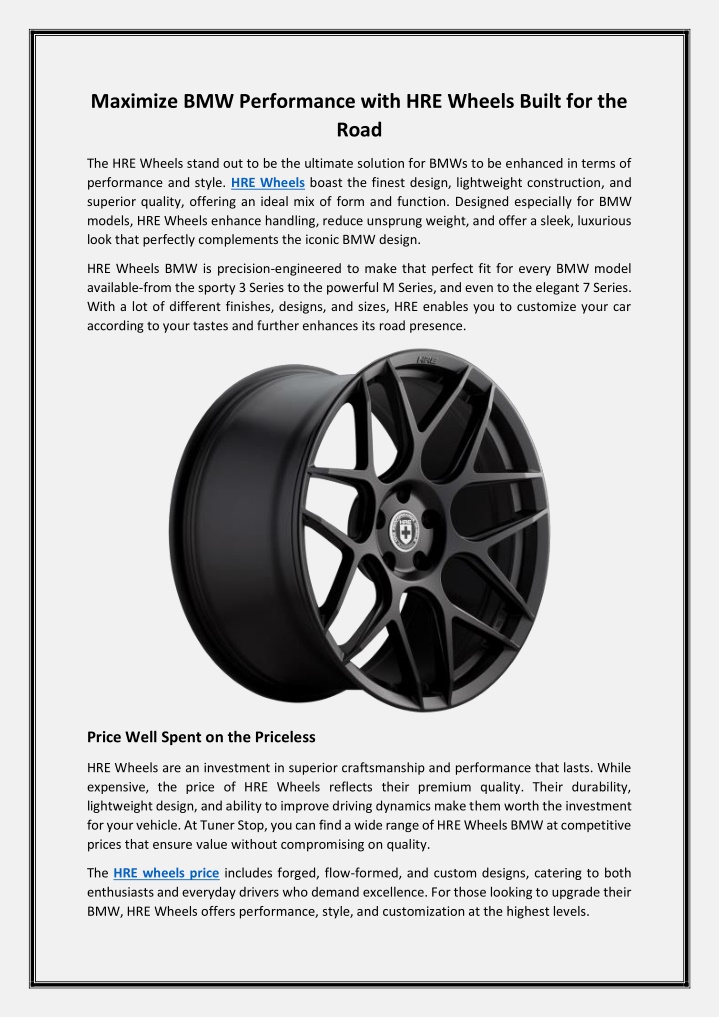 maximize bmw performance with hre wheels built