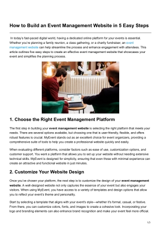 how to build an event management website