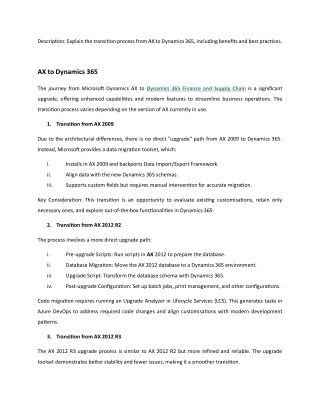 description explain the transition process from