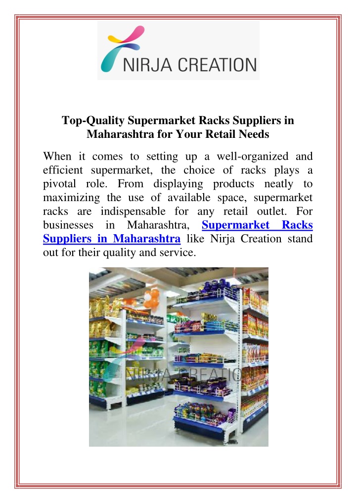 top quality supermarket racks suppliers