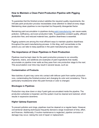 how to maintain a clean paint production pipeline
