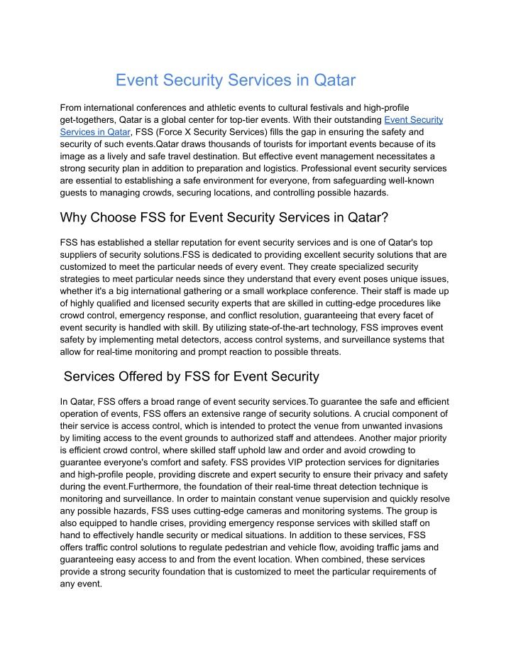 event security services in qatar