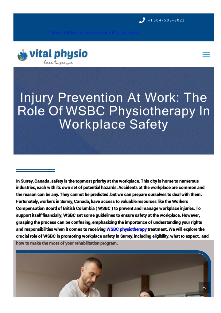 injury prevention at work the role of wsbc physiotherapy in workplace safety