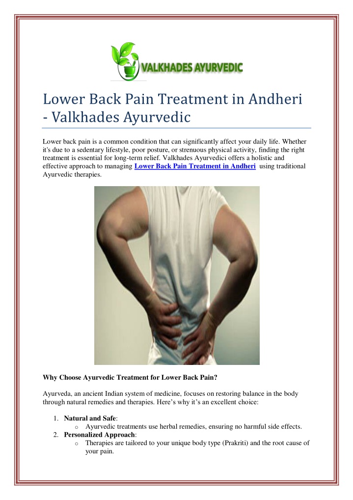 lower back pain treatment in andheri valkhades