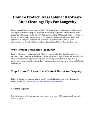 How To Protect Brass Cabinet Hardware After Cleaning_ Tips For Longevity