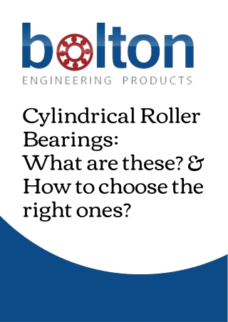 Cylindrical Roller Bearings What are these & How to choose the right ones