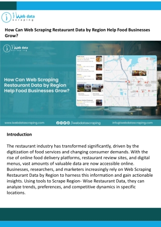 How Can Web Scraping Restaurant Data by Region Help Food Businesses Grow
