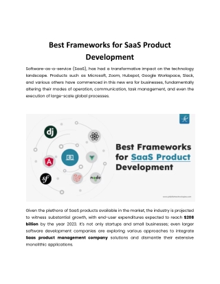 Best Frameworks for SaaS Product  Development