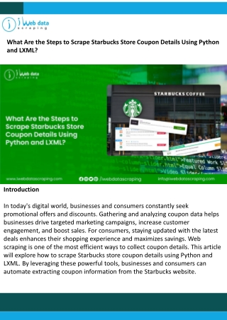 What Are the Steps to Scrape Starbucks Store Coupon Details Using Python and LXML