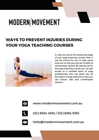 Ways To Prevent Injuries During Your Yoga Teaching Courses