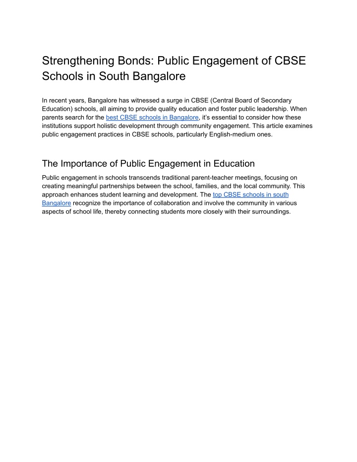 strengthening bonds public engagement of cbse