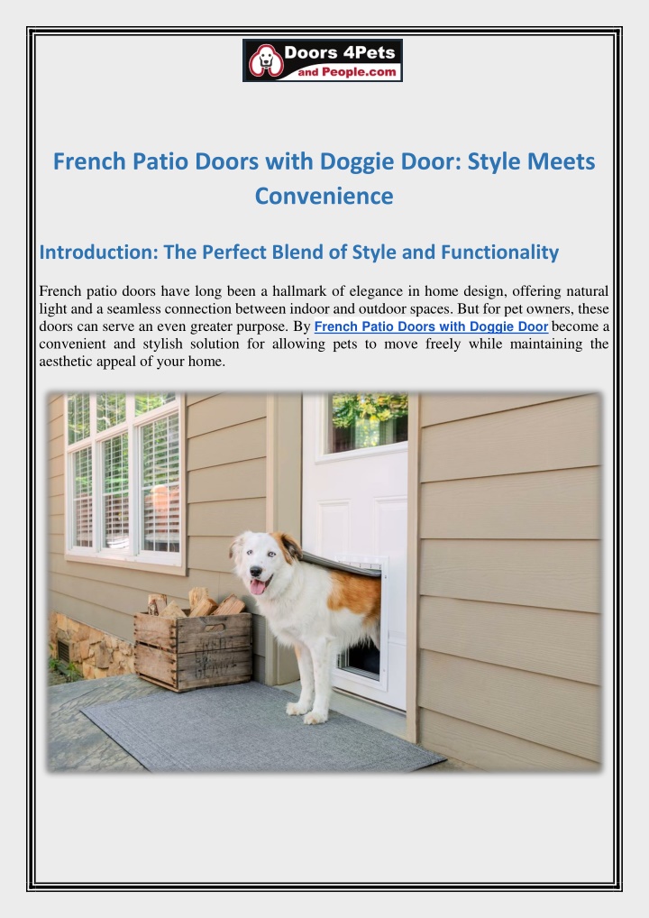 french patio doors with doggie door style meets