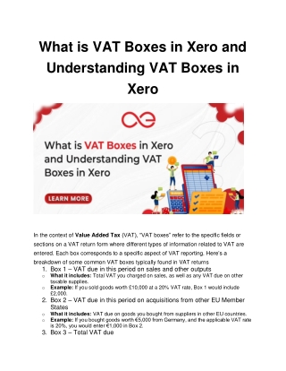 what is vat boxes in xero and understanding
