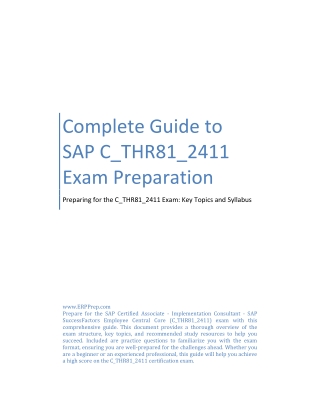 Complete Guide to SAP C_THR81_2411 Exam Preparation