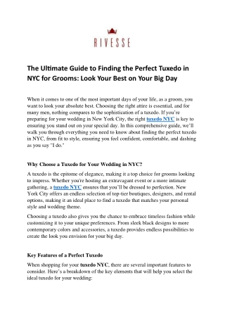 the ultimate guide to finding the perfect tuxedo